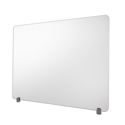 Acrylic guard with perpendicular clamps